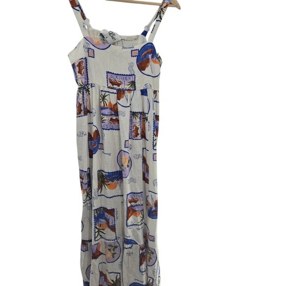 Paper Heart Dresses & Skirts - Paper Heart Australia White Italy Photo Coastal Rayon Linen Maxi Dress Small